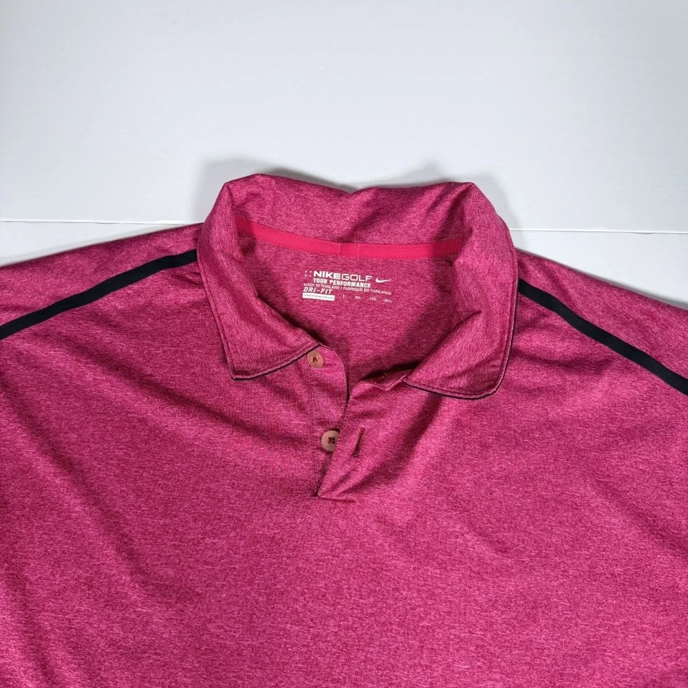 Nike Golf Tour Performance Polo Shirt Mens 2XL Pink Dri Fit Tennis Athleisure
